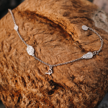 Браслет «Камешки» с архаром и родированием